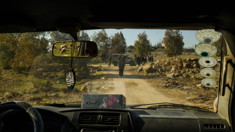 Puesto de control militar israelí en la entrada de Al Hamidiya, el 13 de enero de 2025. Puesto de control militar israelí en la entrada de Al Hamidiya, el 13 de enero de 2025.