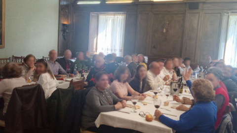 Imagen difundida por el Movimiento Católico Español en su canal público de Telegram de la comida celebrada el 23 de febrero en Cuelgamuros.