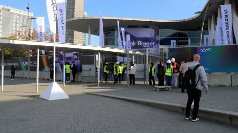 Un dels accessos a la Fira de Barcelona, on se celebrarà una nova edició del MWC. Un dels accessos a la Fira de Barcelona, on se celebrarà una nova edició del MWC.