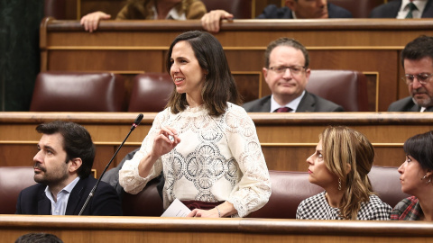 Ione Belarra, secretaria general de Podemos, durante un Pleno en el Congreso el 19 de febrero.