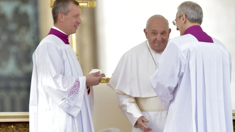 El papa Francisco, durante un evento en la Ciudad del Vaticano, a 20 de octubre de 2024. El papa Francisco, durante un evento en la Ciudad del Vaticano, a 20 de octubre de 2024.