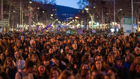Imagen de manifestación del 8M, a 8 de marzo de 2024, en Barcelona. Archivo.