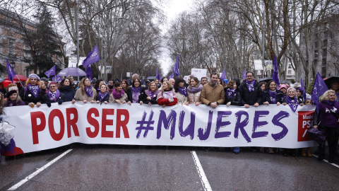 manifetación 8M Ministras y ministros socialistas, en la manifestación del 8M en Madrid con motivo del Día Internacional de la Mujer.