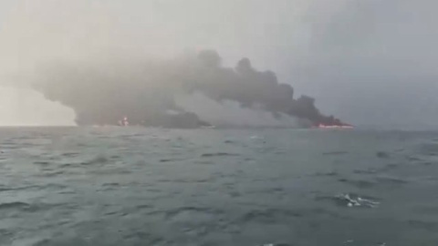 Un petrolero choca contra otro buque frente a las costas inglesas. / BBC Un petrolero choca contra otro buque frente a las costas inglesas. / BBC