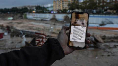 EuropaPress_6338992_mensaje_alerta_proteccion_civil_13_noviembre_2024_paiporta_valencia Mensaje de alerta de Protección Civil, a 13 de noviembre de 2024, en Paiporta, València.