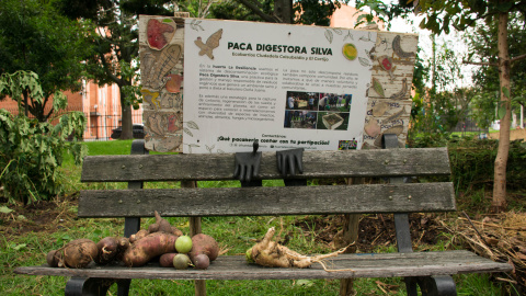 DSC_0002 Cartel informativo sobre las pacas digestoras en la Huerta La Resiliencia