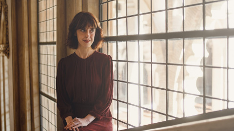 Irene Vallejo, en el Palacio de la Alfajería en Zaragoza.
