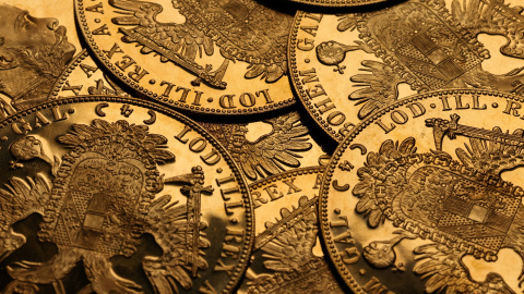 Monedas de oro conocidas comúnmente como "ducados de oro", en Viena. Monedas de oro conocidas comúnmente como "ducados de oro", en Viena.