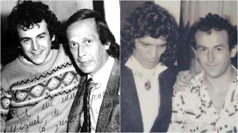 Miguel Candela, con Paco de Lucía y Camarón.