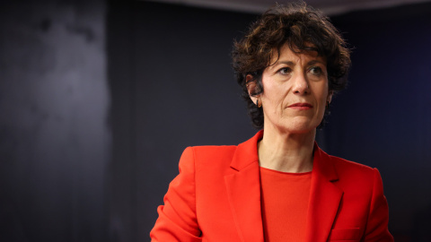 Saiz, en otra imagen durante la entrevista.