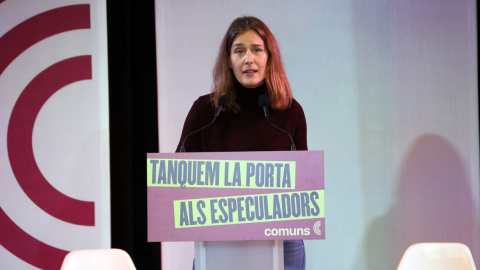 Comuns (1) La presidenta dels Comuns al Parlament, Jéssica Albiach, en la jornada sobre el dret a l'habitatge a Barcelona.