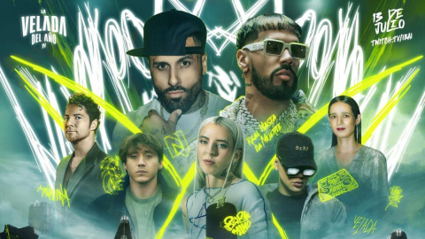 Artistas Velada 4 Cartel de los artistas que actuaron el año pasado en la Velada del Año 4, organizada por Ibai Llanos.