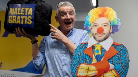 Imagen del consejero delegado de Ryanair, Michael O'Leary, atacando al ministro de Consumo, Pablo Bustinduy, por las sanciones a la compañía, a11 de febrero de 2025. Imagen del consejero delegado de Ryanair, Michael O'Leary, atacando al ministro de Consumo, Pablo Bustinduy, por las sanciones a la compañía, a 11 de febrero de 2025.