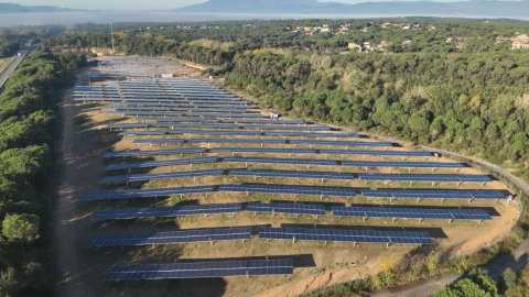 Parc solar a Vidreres, a la comarca gironina de la Selva. 19/03/2025 Parc solar a Vidreres.
