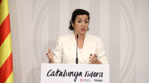 La consellera d'Economia, Alícia Romero, durant una roda de premsa al Departament d'Economia