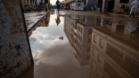 Imagen de archivo de un charco en Alfafar, València, tras el paso de la DANA, a 9 de noviembre de 2024. Imagen de archivo de un charco en Alfafar, València, tras el paso de la DANA, a 9 de noviembre de 2024.