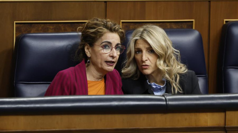 María Jesús Montero y Yolanda Díaz en el Congreso. Imagen de archivo.