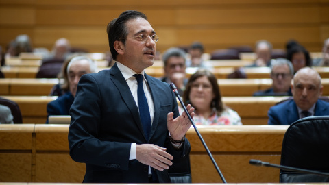 El ministro de Asuntos Exteriores, Unión Europea y Cooperación de España, José Manuel Albares, durante una sesión de control al Gobierno, en el Senado, a 25 de marzo de 2025 El ministro de Asuntos Exteriores, Unión Europea y Cooperación de España, José Manuel Albares, durante una sesión de control al Gobierno, en el Senado, a 25 de marzo de 2025