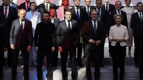 rusia sanciones Los líderes de los países aliados de Ucrania, en París.