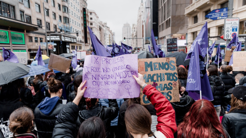 Imagen de archivo de la manifestación convocada por el Sindicato de Estudiantes por el Día Internacional de la Mujer 8M, a 7 de marzo de 2025, en Madrid.