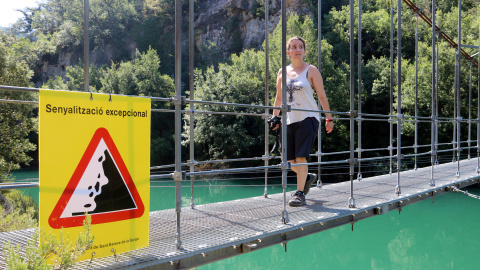 Pla general del pont penjant del congost de Mont-rebei Pla general del pont penjant del congost de Mont-rebei