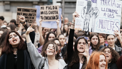 Imagen de archivo de la manifestación por el Día de la Mujer en Bilbao. Imagen de archivo de la manifestación por el Día de la Mujer en Bilbao.