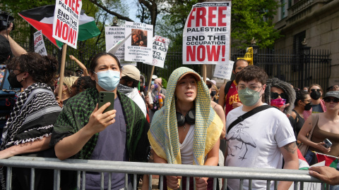 Imagen de archivo de una protesta por Palestina en la Universidad de Columbia, a 29 de abril de 2024. Imagen de archivo de una protesta por Palestina en la Universidad de Columbia, a 29 de abril de 2024.