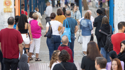 Familiares el primer día del curso escolar, a 9 de septiembre de 2024, en Madrid (España).