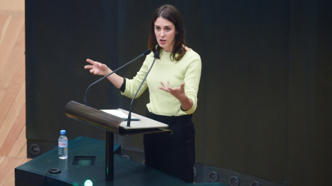 La portavoz de Más Madrid en el Ayuntamiento de Madrid, Rita Maestre, interviene durante un pleno del Ayuntamiento de Madrid, en el Palacio de Cibeles, a 26 de noviembre de 2024, en Madrid (España). La portavoz de Más Madrid en el Ayuntamiento de Madrid, Rita Maestre, interviene durante un pleno del Ayuntamiento de Madrid, en el Palacio de Cibeles, a 26 de noviembre de 2024, en Madrid (España).