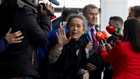 El presidente del PP, Alberto Núñez Feijóo, y la diputada del PP y asesora Mar Sánchez Sierra, el pasado 31 de marzo en Madrid. El presidente del PP, Alberto Núñez Feijóo, y la diputada del PP y asesora Mar Sánchez Sierra, el pasado 31 de marzo en Madrid.