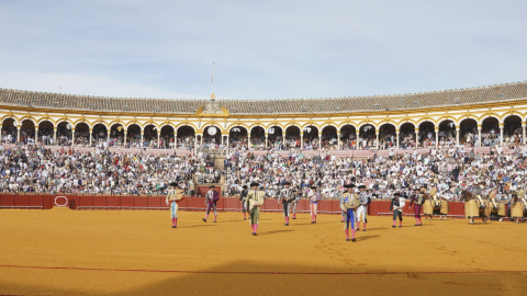 Corrida toros Corrida de toros en la plaza de la Real Maestranza de Caballería en Sevilla (2022).