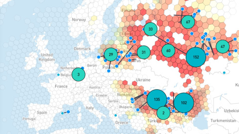 Captura de pantalla de los mapas facilitados por Skai Data Services.