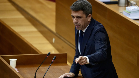 EuropaPress_6636549_president_generalitat_carlos_mazon_sesion_control_president_generalitat El president de la generalitat, Carlos Mazón, durante una sesión de control al president de la Generalitat valenciana, en Les Corts de Valencia, a 10 de abril de 2025, en Valencia, Comunidad Valenciana (España).Eduardo Manzana / Europa Press10/4/2025