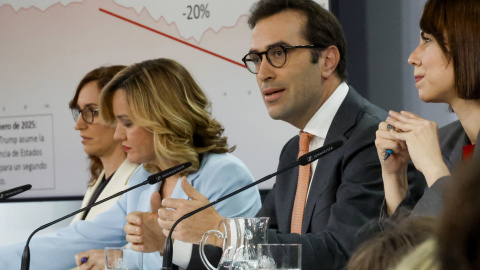 cmcuerpo El ministro de Economía, Carlos Cuerpo, interviene durante la rueda posterior a la reunión del Consejo de Ministros en el complejo del Palacio de la Moncloa, el pasado martes 8 de abril.