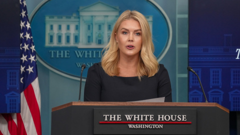 EuropaPress_6649101_15_april_2025_us_washington_white_house_press_secretary_karoline_leavitt Karoline Leavitt, durante una rueda de prensa.
