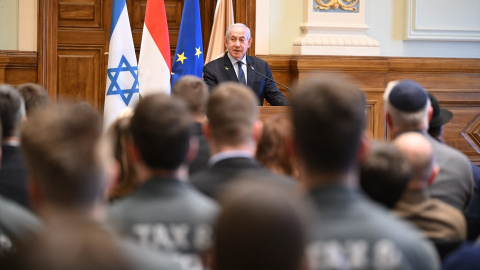 Imagen de archivo del primer ministro israelí, Benjamin Netanyahu, en una visita a Hungría.