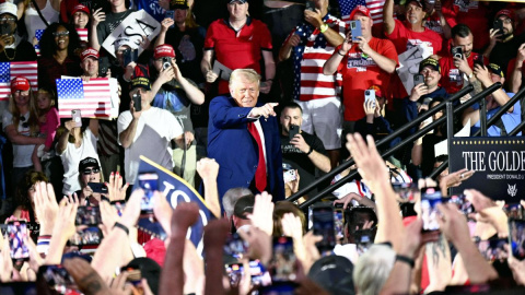 trump El presidente de Estados Unidos, Donald Trump, durante un mitin Míchigan, a 29 de abril de 2025.