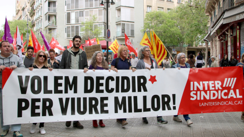 Manifestació de la Intersindical amb motiu del Primer de Maig.