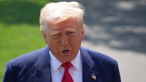 Donald Trump, en una atención a medios.