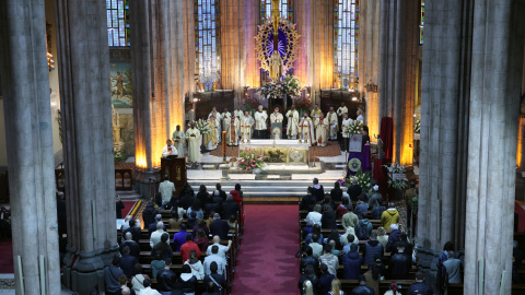 Misa en conmemoración al papa Francisco en Estambul el 27 de abril de 2025.
