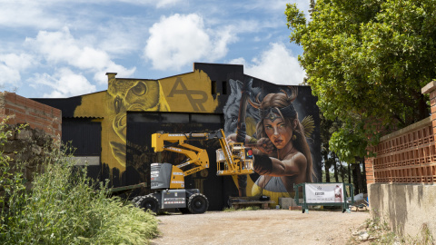 gARGAR 2 (1) L'artista Eslicer és l'autor d'un dels murals elaborats en el marc de la 10a edició del Gargar de Penelles.