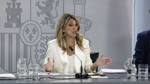 La vicepresidenta segunda del Gobierno, Yolanda Díaz, este martes en La Moncloa.
