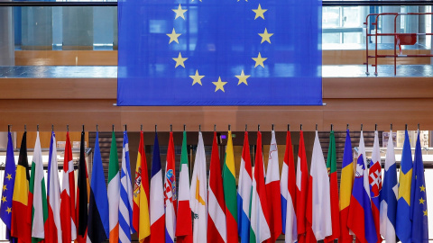 Banderas europeas en el Parlamento Europeo, en Estrasburgo. REUTERS/Julien Warnand/Pool