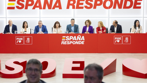 Pedro Sánchez preside la Comisión Ejecutiva Federal del PSOE celebrada este lunes 12 de mayo en Ferraz. Pedro Sánchez preside la Comisión Ejecutiva Federal del PSOE celebrada este lunes 12 de mayo en Ferraz.
