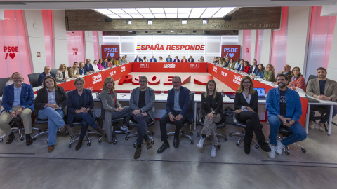 Imagen de la Ejecutiva Federal del PSOE celebrada este lunes en Ferraz. Imagen de la Ejecutiva Federal del PSOE celebrada este lunes en Ferraz
