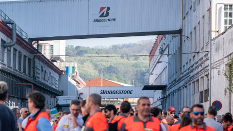 Manifestación contra el ERE de Bridgestone en la planta de Basauri (Vizcaya). Manifestación contra el ERE de Bridgestone en la planta de Basauri (Vizcaya).