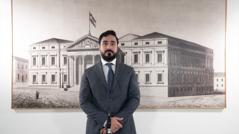 Imagen de archivo del eurodiputado electo Luis 'Alvise' Pérez Fernández, líder de la agrupación Se Acabó la Fiesta, en una rueda de prensa, a 1 de julio de 2024, en Madrid (España). Imagen de archivo del eurodiputado electo Luis 'Alvise' Pérez Fernández, líder de la agrupación Se Acabó la Fiesta, en una rueda de prensa, a 1 de julio de 2024, en Madrid (España).