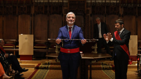 Jaume Collboni, en la seva presa de possessió com a alcalde de Barcelona. 17/06/2023 Jaume Collboni, en la seva presa de possessió com a alcalde de Barcelona, el 17 de juny de 2023.