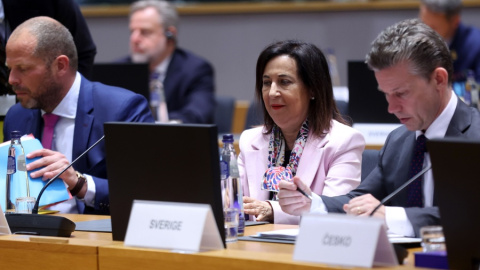La ministra de Defensa, Margarita Robles, este martes en Bruselas.