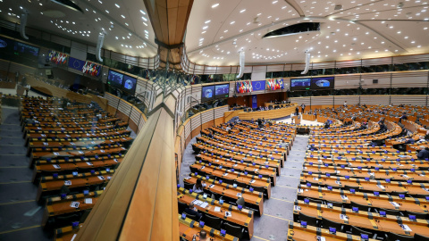 Vista del hemiciclo del Parlamento Europeo, en Bruselas.